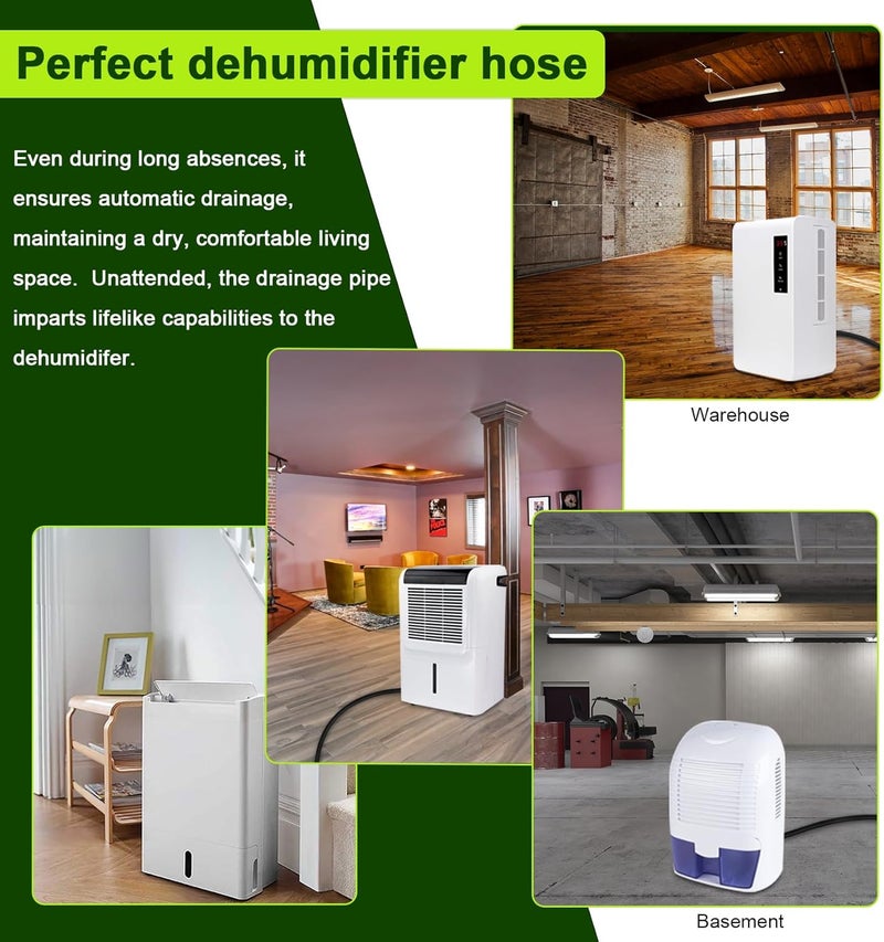 Ebusin 12FT Dehumidifier Drain Hose with 3/4 Inch FHT Connector, Featuring Rust-Resistant Brass Fittings for Leak-Proof Connection, Perfectly Compatible with Most Dehumidifier Brands(7 Length Options) - Image 5